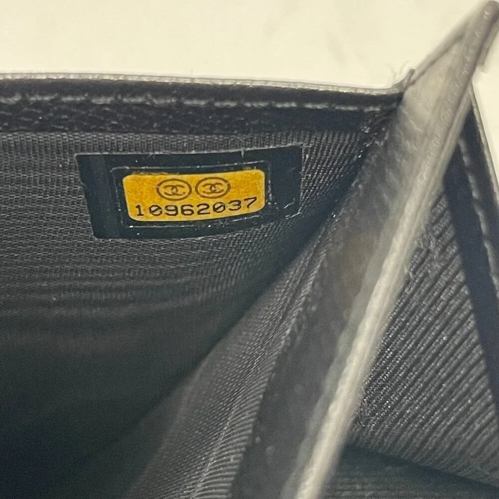 Chanel Series 10 Grained Calfskin CC Button Long Wallet - Black - Preowned